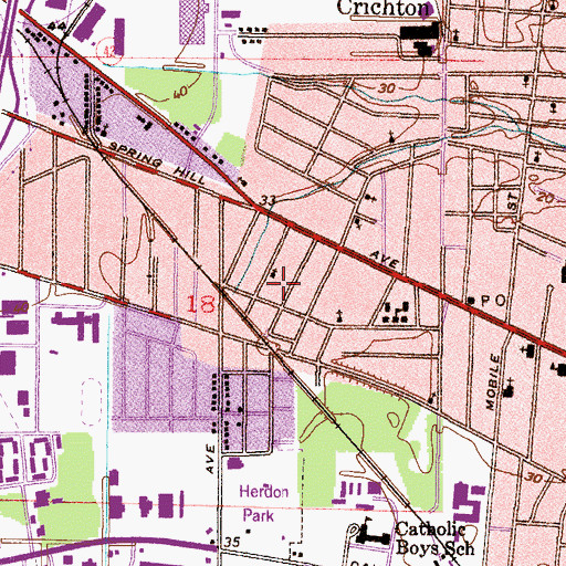 Topographic Map of Grace Temple Holiness Church, AL