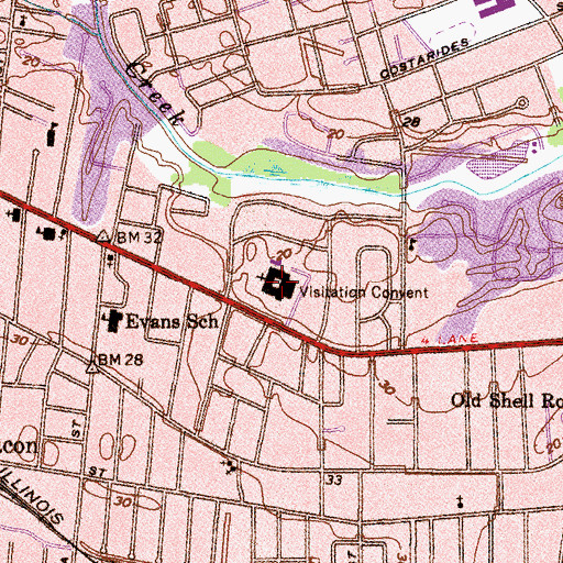 Topographic Map of Visitation Monastery, AL