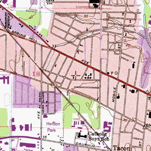 Topographic Map of Bible Way Apostolic Church of God, AL