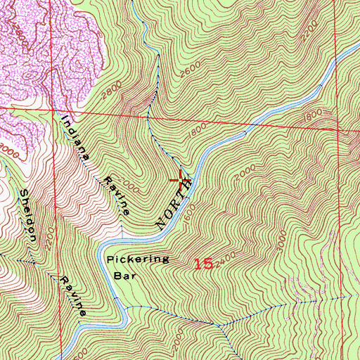 Topographic Map of Canyon Creek, CA