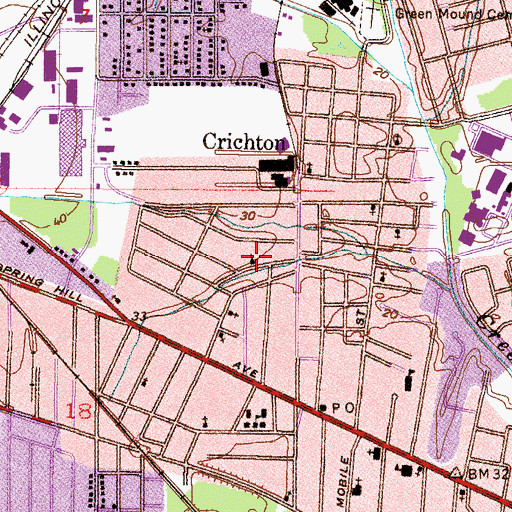 Topographic Map of Saint James Missionary Baptist Church, AL