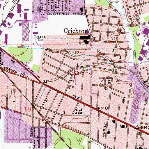 Topographic Map of Crichton Community Church of God Deliverance, AL