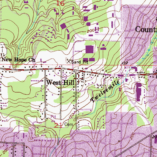 Topographic Map of Islamic Society of Mobile, AL