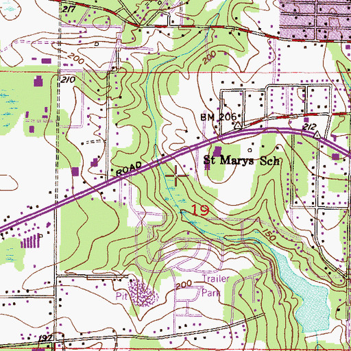 Topographic Map of West Mobile Baptist Church, AL