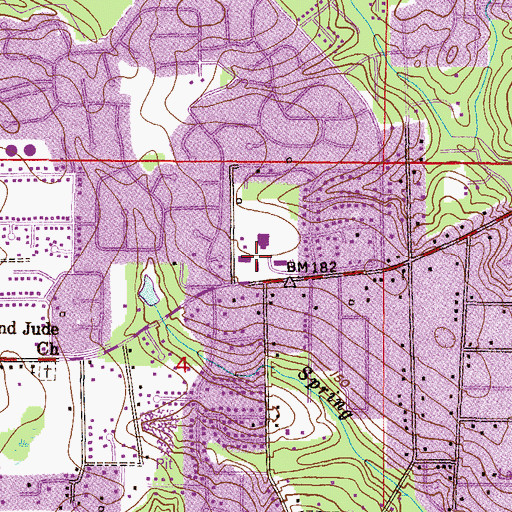 Topographic Map of Western Hills Church of Christ, AL