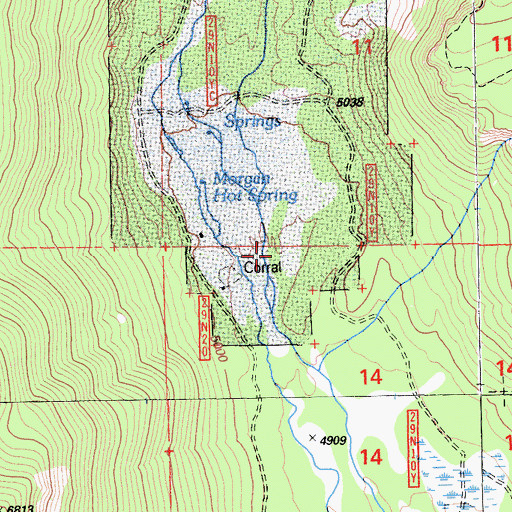 Topographic Map of Canyon Creek, CA