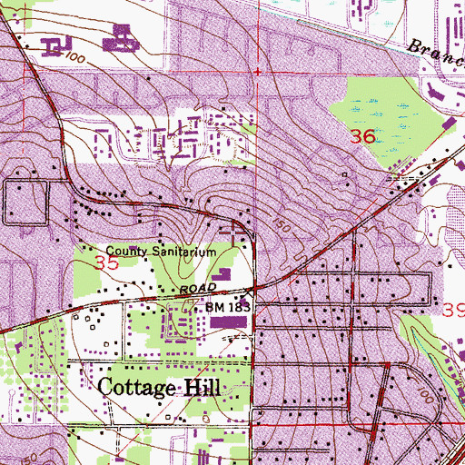 Topographic Map of Reorganized Church of Jesus Christ of Latter Day Saints, AL
