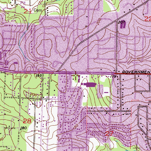 Topographic Map of Ahavas Chesed Synagogue, AL