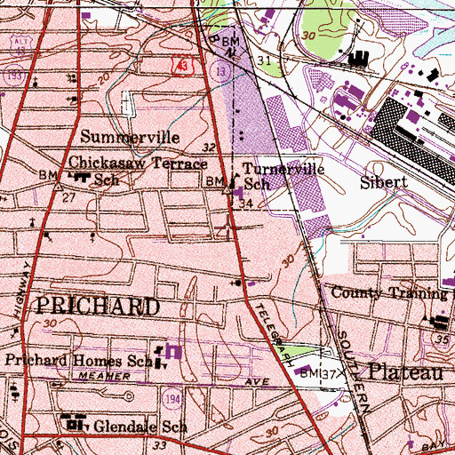 Topographic Map of Word of Faith Fellowship Church, AL