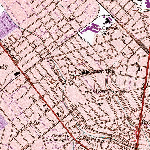 Topographic Map of Sure Word Temple of God, AL