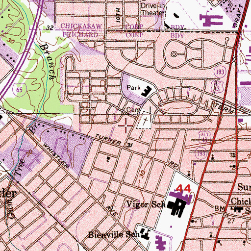 Topographic Map of Christ Way Overcometh Holiness Church, AL