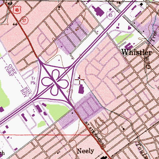 Topographic Map of New Covenant Church, AL