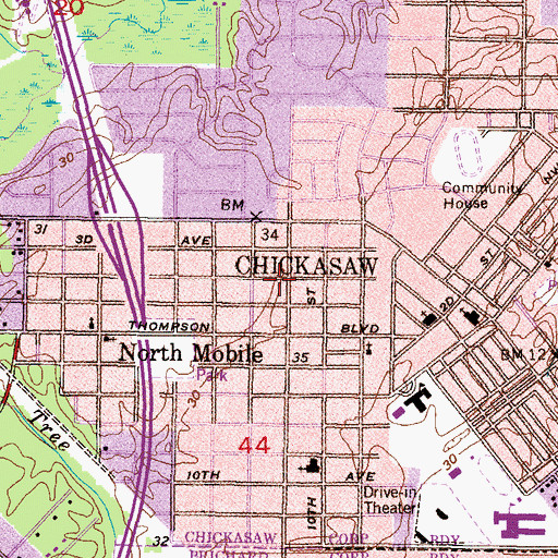 Topographic Map of Oasis of Life Church, AL