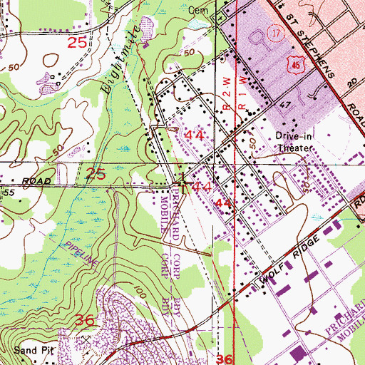 Topographic Map of God's True Worshippers Church, AL