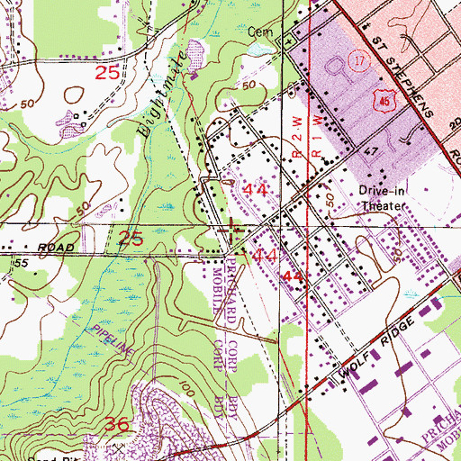 Topographic Map of Faith Tabernacle Church, AL