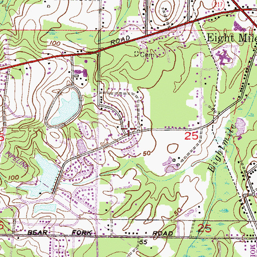 Topographic Map of Alpha and Omega Christian Ministries, AL