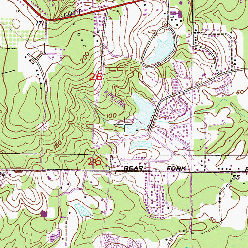 Topographic Map of West Gethsemane Cemetery, AL