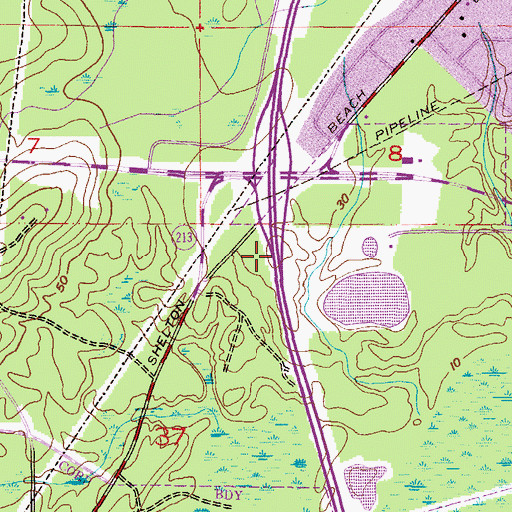 Topographic Map of Fountain of Life Church, AL