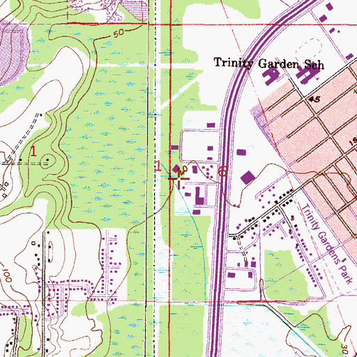 Topographic Map of Overcoming Holy Church, AL