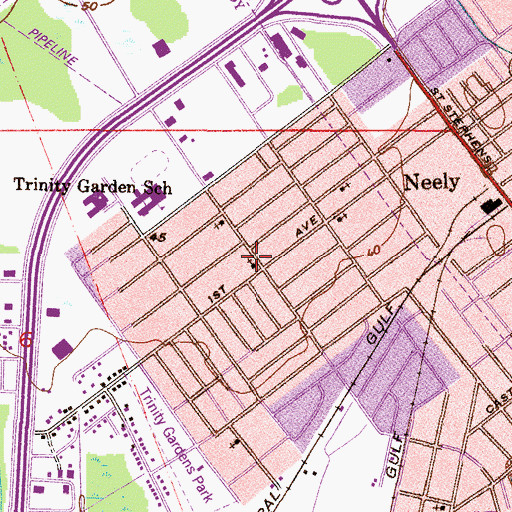 Topographic Map of Love and Understanding Church, AL