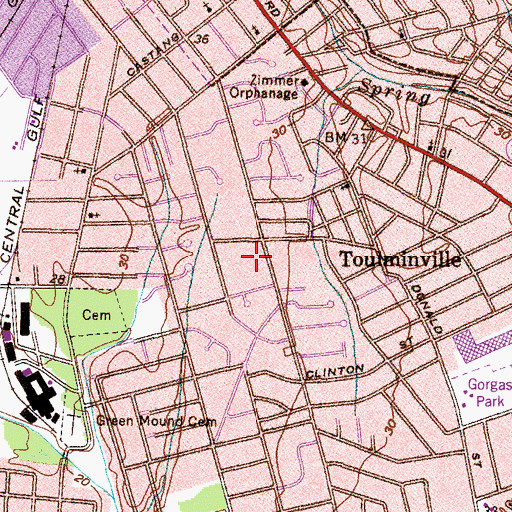 Topographic Map of Canaan Baptist Church, AL