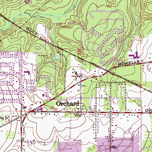 Topographic Map of Orchard Assembly of God Church, AL