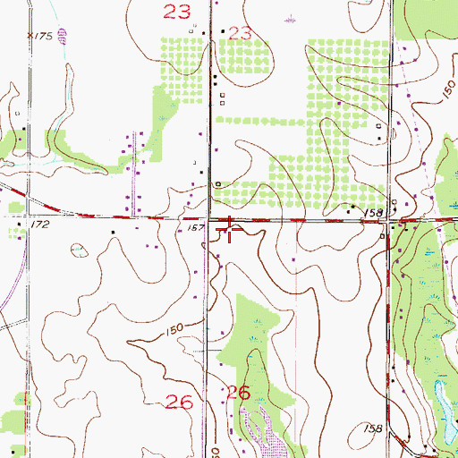 Topographic Map of Cross and Crown Holiness Church, AL