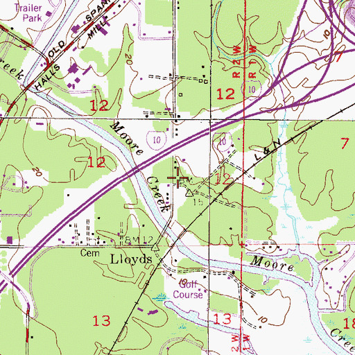 Topographic Map of Unity Baptist Church, AL