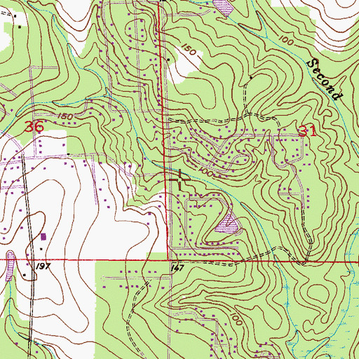 Topographic Map of Creekwood Church of Christ, AL