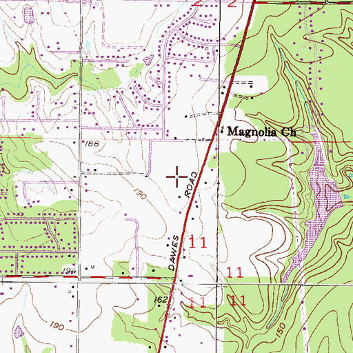 Topographic Map of Living Word Church, AL