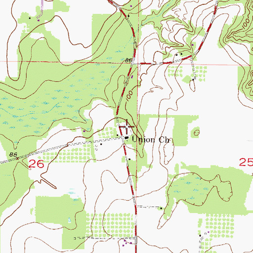 Topographic Map of Union Baptist Church Cemetery, AL