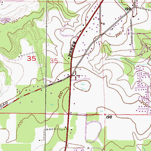 Topographic Map of Messianic Congregation Tree of Life Church, AL