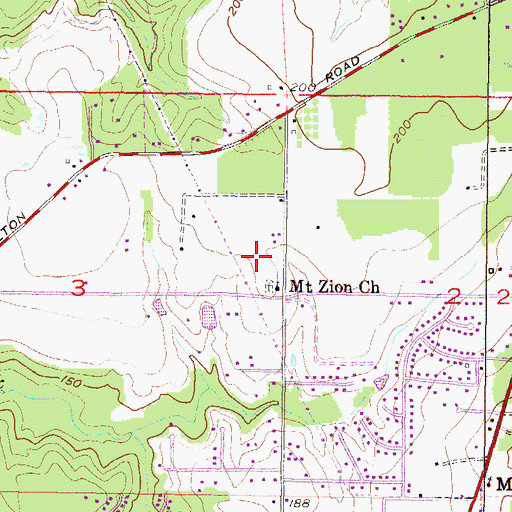 Topographic Map of Crossroads Baptist Church, AL