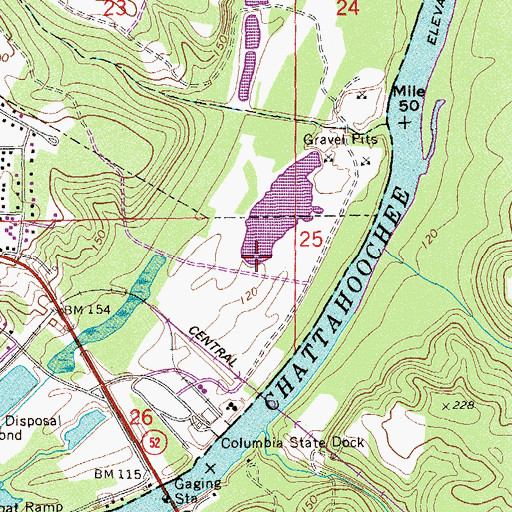 Topographic Map of Houston County Port Authority Industrial Park, AL