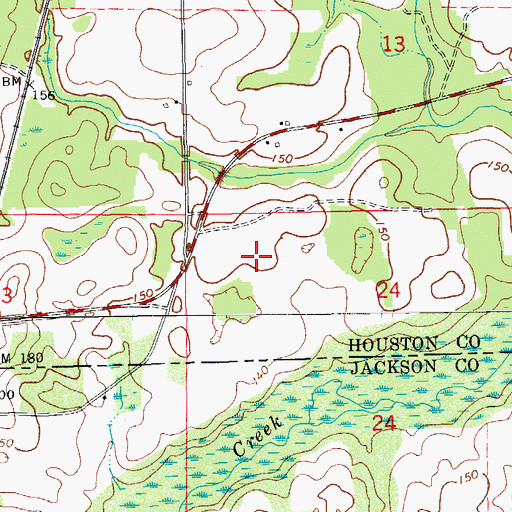 Topographic Map of Houston County Distribution Park, AL