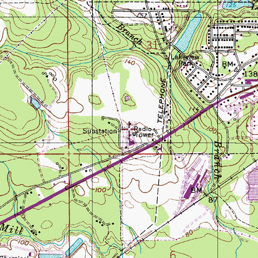 Topographic Map of Brewton Industrial Park, AL