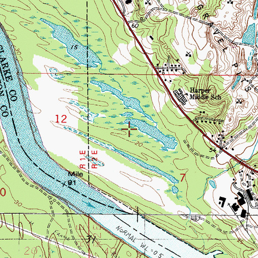 Topographic Map of Jackson River Park, AL