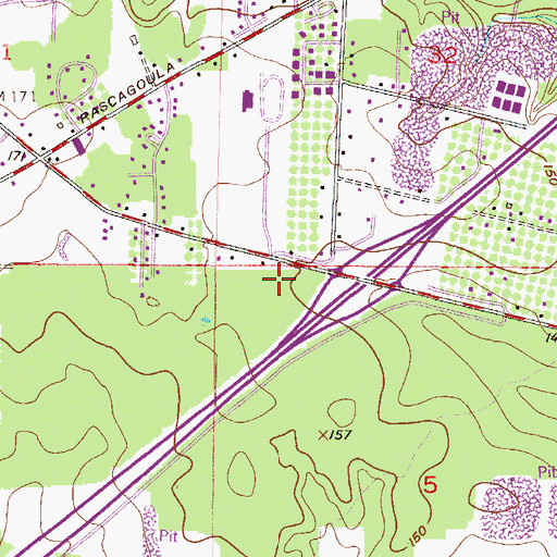 Topographic Map of Port City Commerce Park, AL