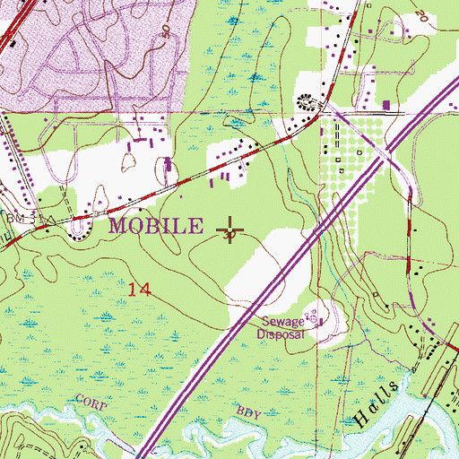 Topographic Map of Laughlin Industrial Park, AL