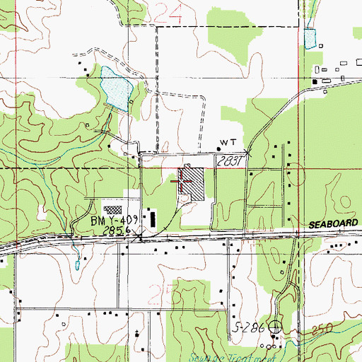 Topographic Map of Atmore Industrial Park, AL