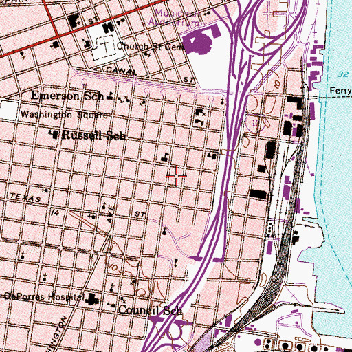 Topographic Map of Texas Street Recreation Center, AL