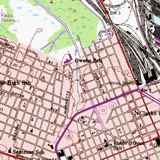 Topographic Map of Leslie Busby Center, AL