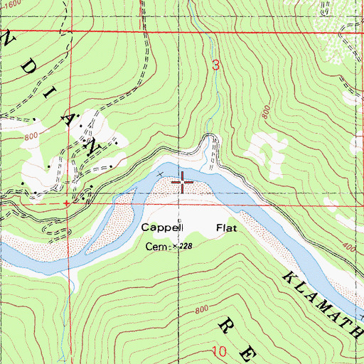 Topographic Map of Cappell Creek, CA