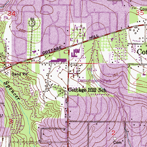 Topographic Map of Demetropolis Recreation Center, AL