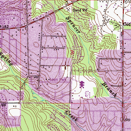 Topographic Map of Laun Recreation Center, AL