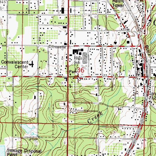 Topographic Map of Citronelle Area Chamber of Commerce, AL