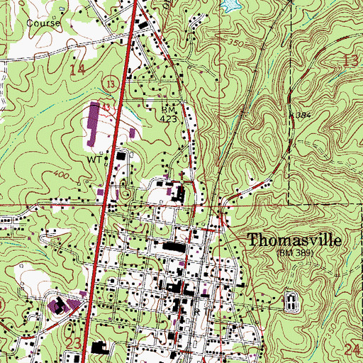 Topographic Map of Thomasville City Hall, AL