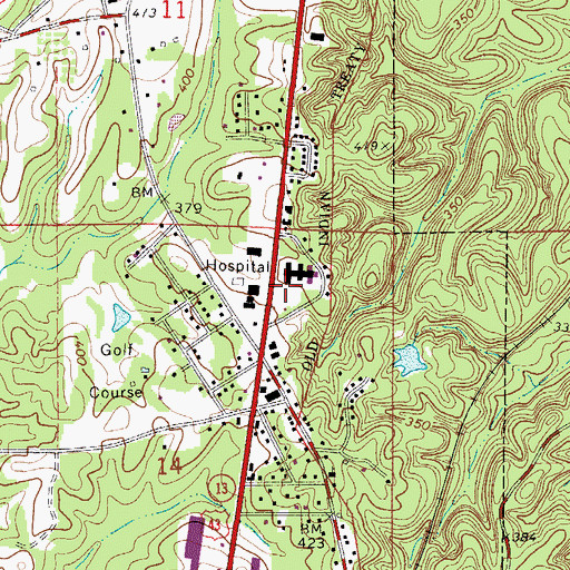 Topographic Map of Southwest Alabama Medical Center Heliport, AL