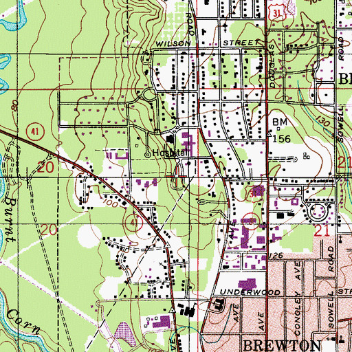 Topographic Map of Escambia County Health Department, AL