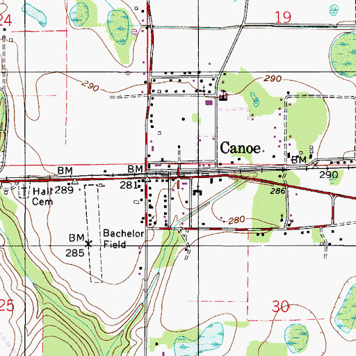 Topographic Map of Escambia County Satellite Office at Atmore, AL